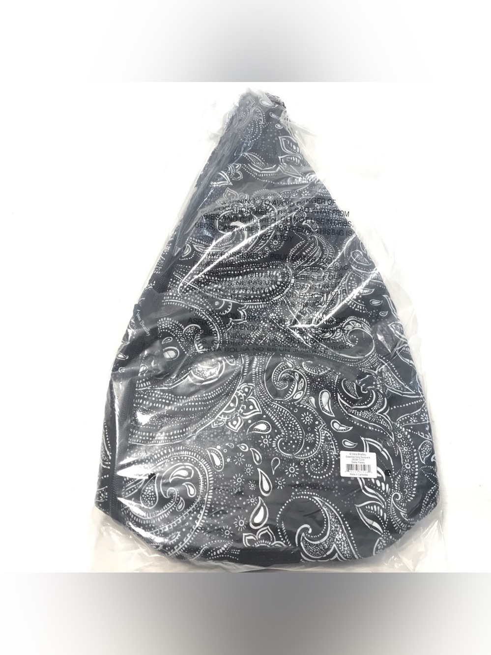 NWT Vera Bradley  Essential Sling Back Pack Stellar Paisley Black New MSRP $99